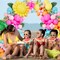 Tropical Balloon Arch Garland Kit, Luau Hawaiian Party Decorations, Rose Orange Yellow Blue Green Palm Leaves Balloons for Tropical Hawaiian Summer Birthday Pool Party Supplies